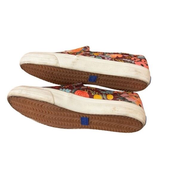 Keds x Rifle Paper Company Double Decker Slip-On Sneakers Burgundy Floral Size 6 - Picture 4 of 8
